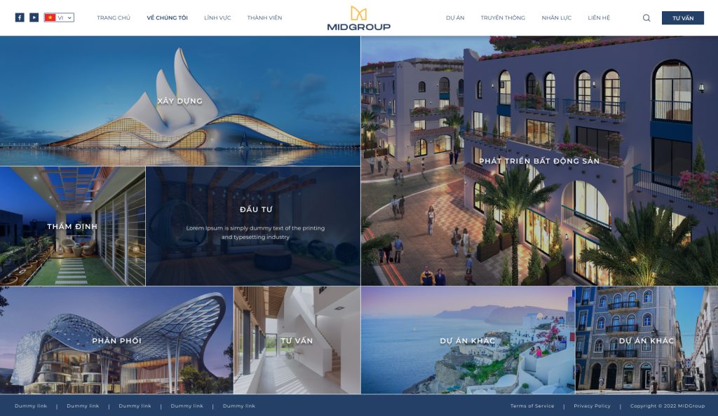 Dự án xây dựng website cho Công ty CP Dịch vụ và Đầu tư Bất động sản MIDLAND